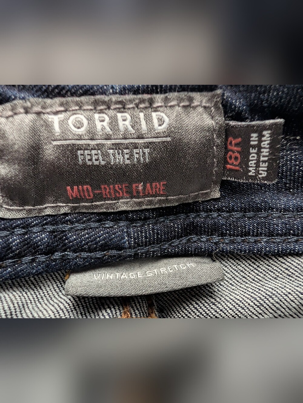 Torrid Vintage Stretch Mid-Rise Flare Jeans Dark Wash Denim Casual Plus Size 18R - Picture 8 of 12